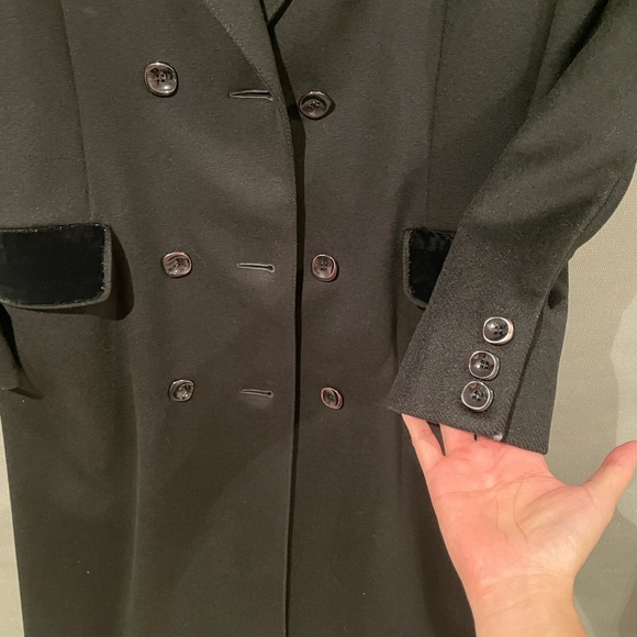 Vintage 100% wool maxi pea coat black - Picture 5 of 7